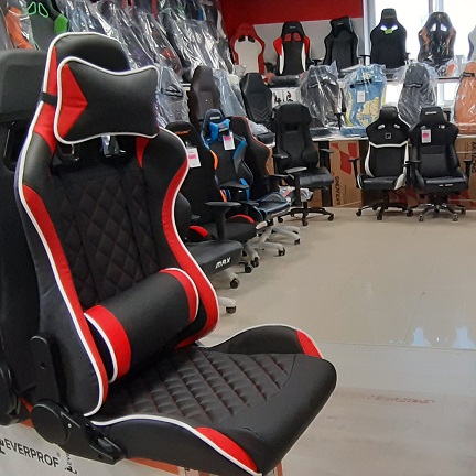 Кресло Everprof Lotus S11 Экокожа Черный/Красный
